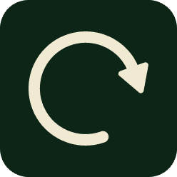 Zmiana pytania - Ikona z zakrzywioną strzałką tworzącą koło